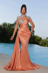 Elegant Sweetheart Mermaid Long Prom Dress with Beading and Sequin-27dress