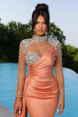 Elegant Sweetheart Mermaid Long Prom Dress with Beading and Sequin-27dress