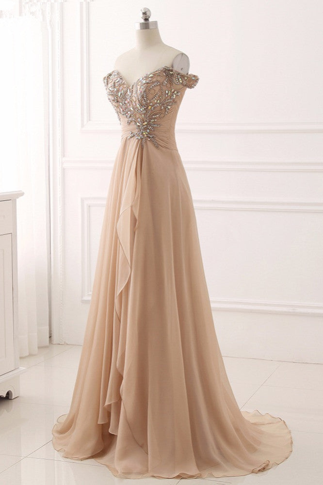 Elegant Sweetheart Sleeveless Prom Dress Off the Shoulder with Beading
