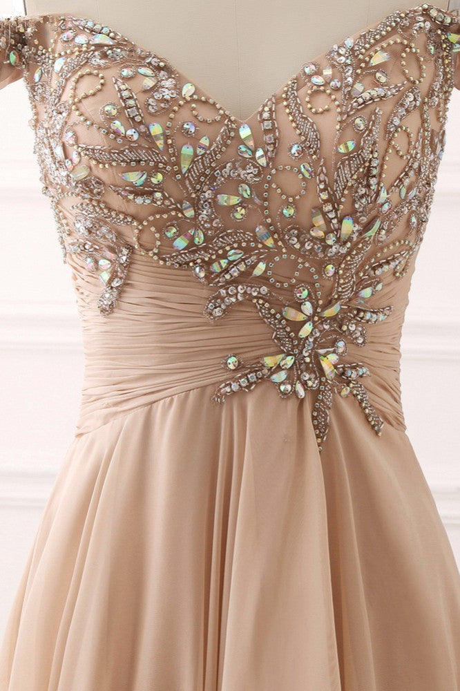 Elegant Sweetheart Sleeveless Prom Dress Off the Shoulder with Beading