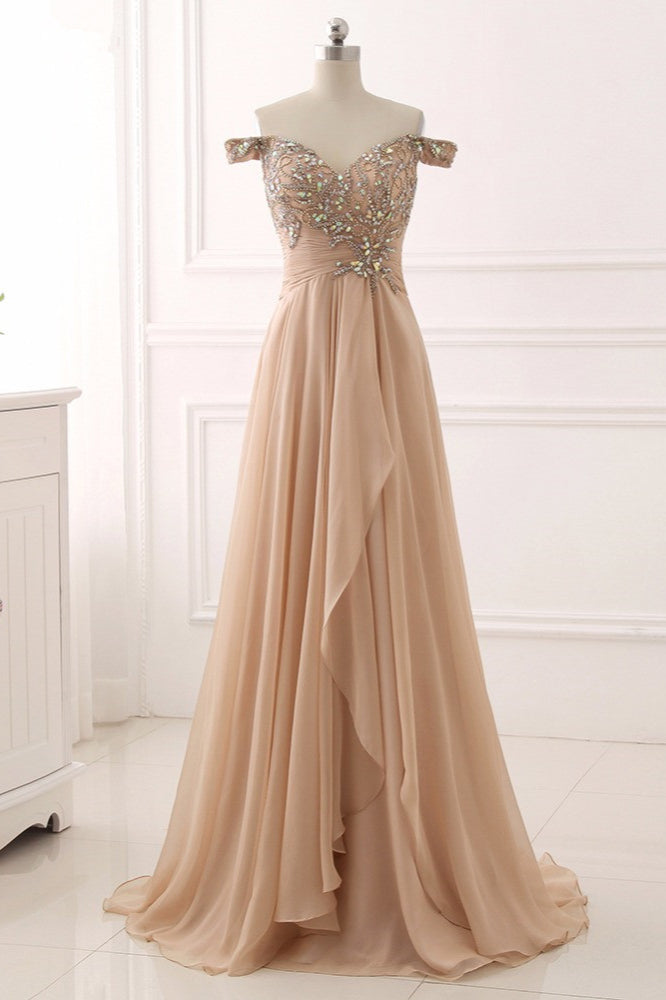 Elegant Sweetheart Sleeveless Prom Dress Off the Shoulder with Beading