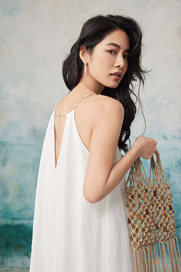 27Dress Elegant White Halter Lace A-line Dresses