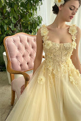 Daffodil Mermaid Strapless Sleeveless Evening Dress with Flowers On Sale