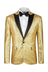Fancy Peaked Lapel Sequins Men Suits For Prom