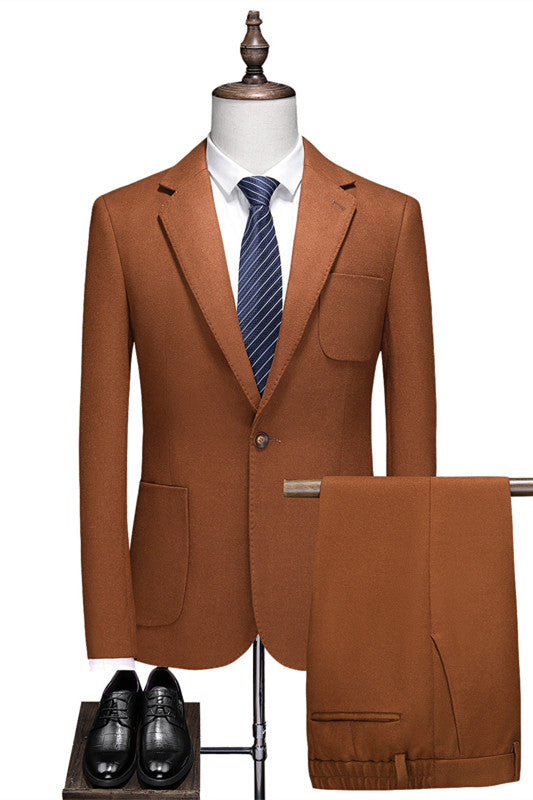 Fashion Brown One Button Bespoke Prom Men Suits