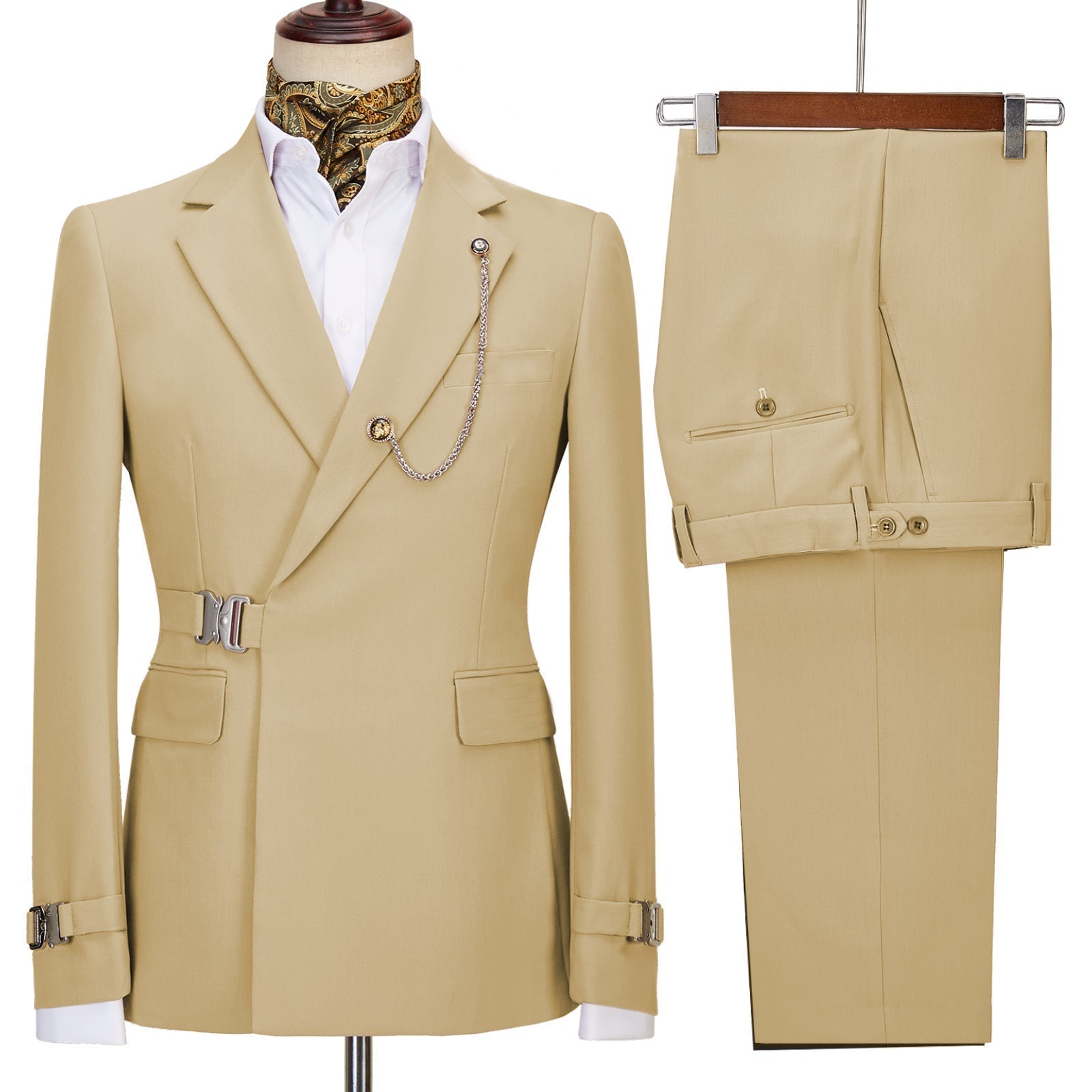 Fashion Champagne Notched Lapel Men Suits For Prom