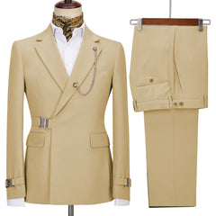 Fashion Champagne Notched Lapel Men Suits For Prom
