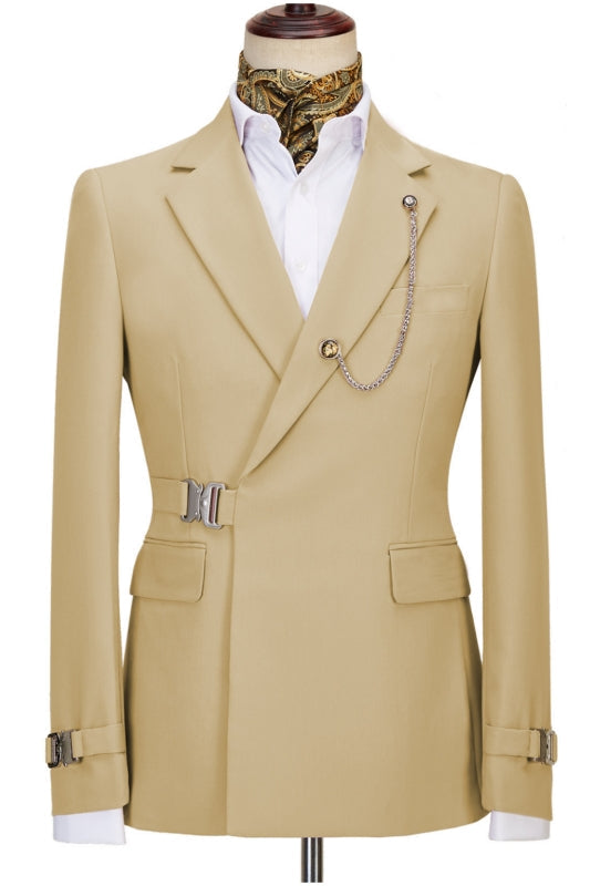Fashion Champagne Notched Lapel Men Suits For Prom