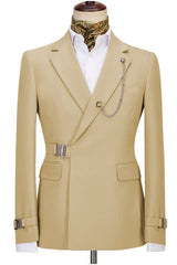Fashion Champagne Notched Lapel Men Suits For Prom