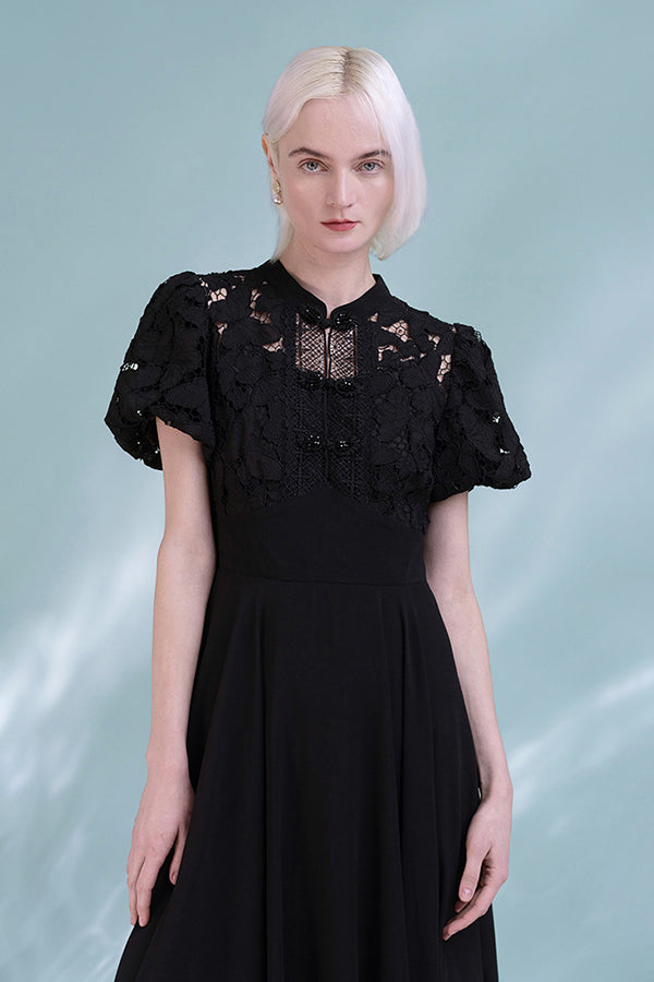 27Dress Fashion Crew Neck Short Sleeves Lace Dresses