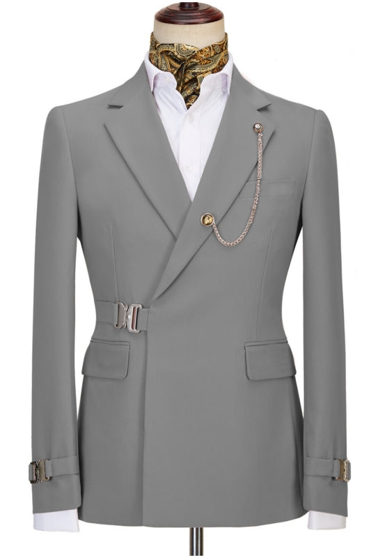 Fashion Light Gray Notched Lapel Men Suits For Prom