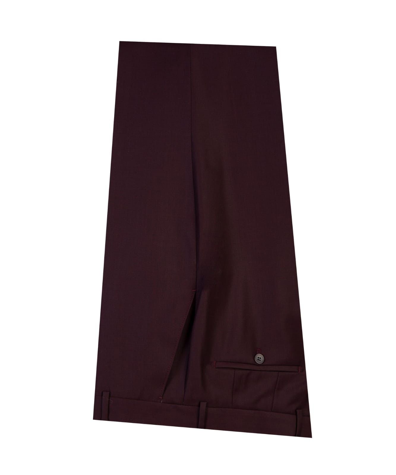 Fashion Peaked Lapel Double Breasted Men Burgundy Business Suits