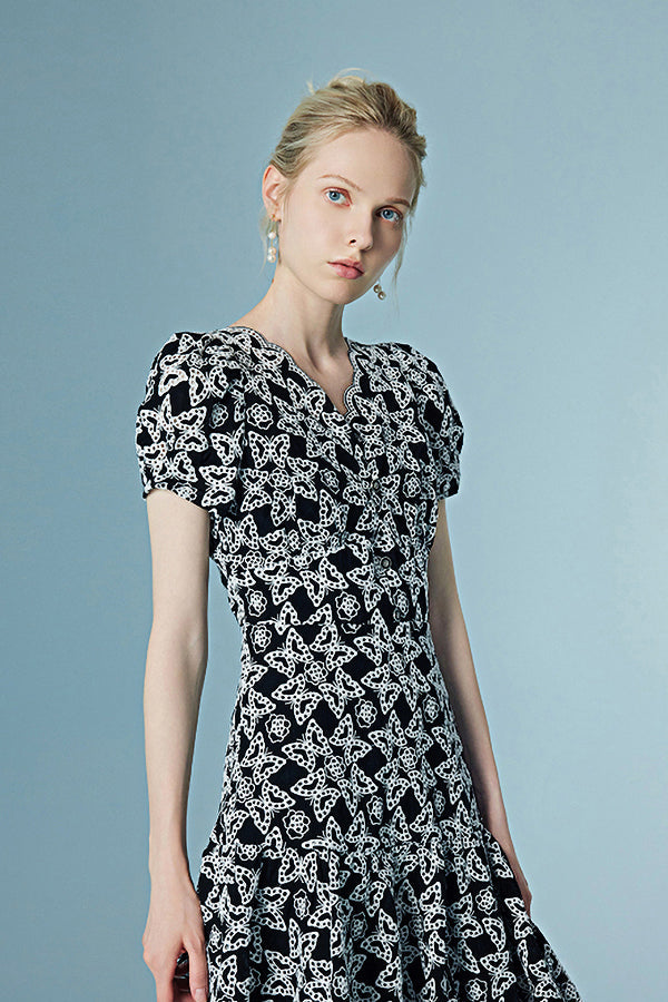 27Dress Fashion Short Sleeves V-neck A-line Dresses