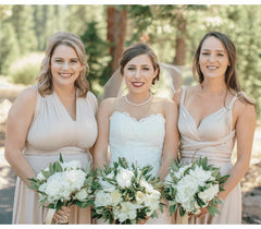 Flesh Color Multiway Infinity Ruffles A-Line Bridesmaid Dresses-27dress