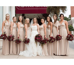Flesh Color Multiway Infinity Ruffles A-Line Bridesmaid Dresses-27dress