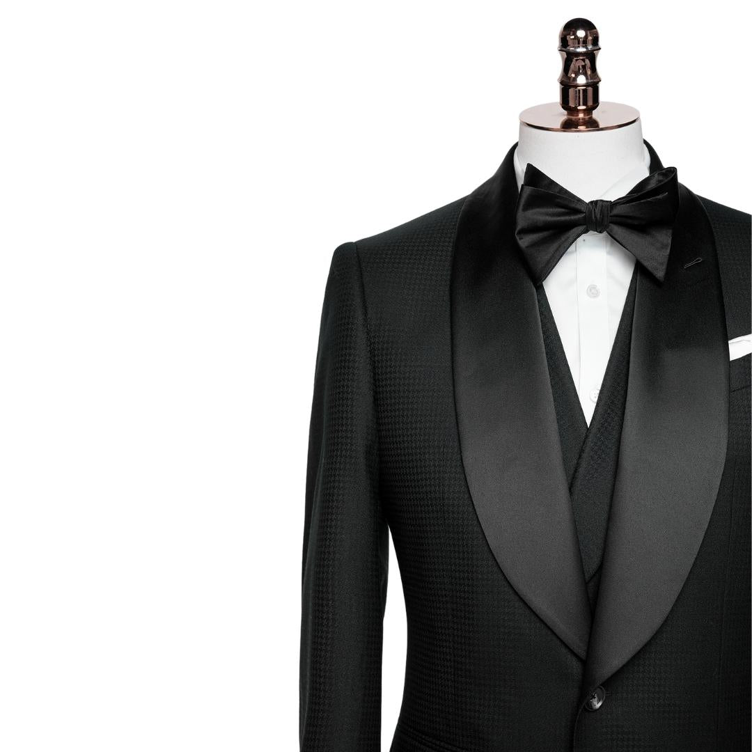 Formal Shawl Lapel Three Pieces Black Wedding Suits