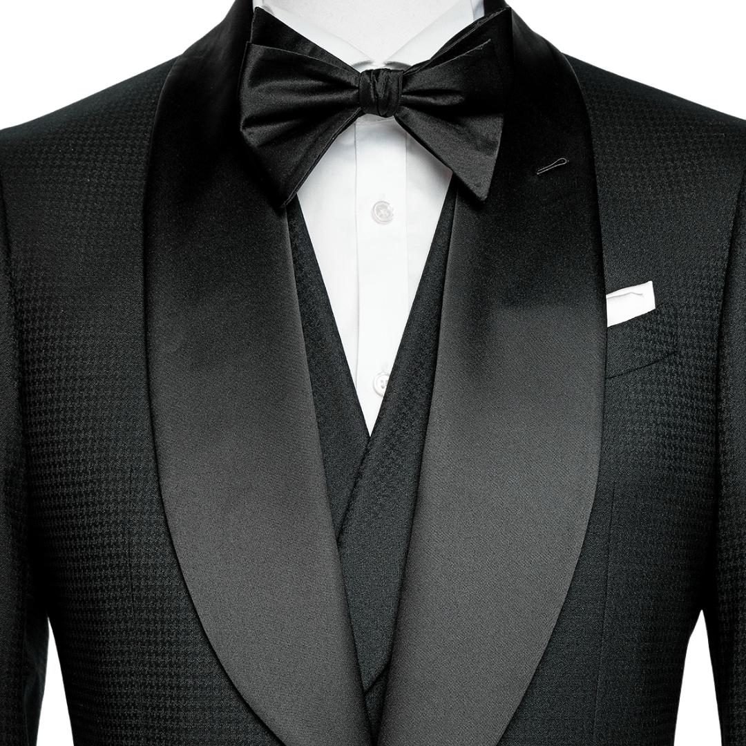 Formal Shawl Lapel Three Pieces Black Wedding Suits