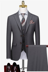 Formal Three Pieces Fashion Gray Business Suits
