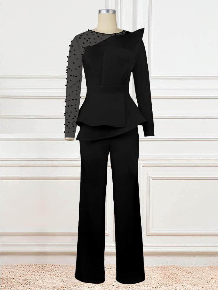 Formal Long Sleeves Jumpsuits for Women with Beaded-27dress