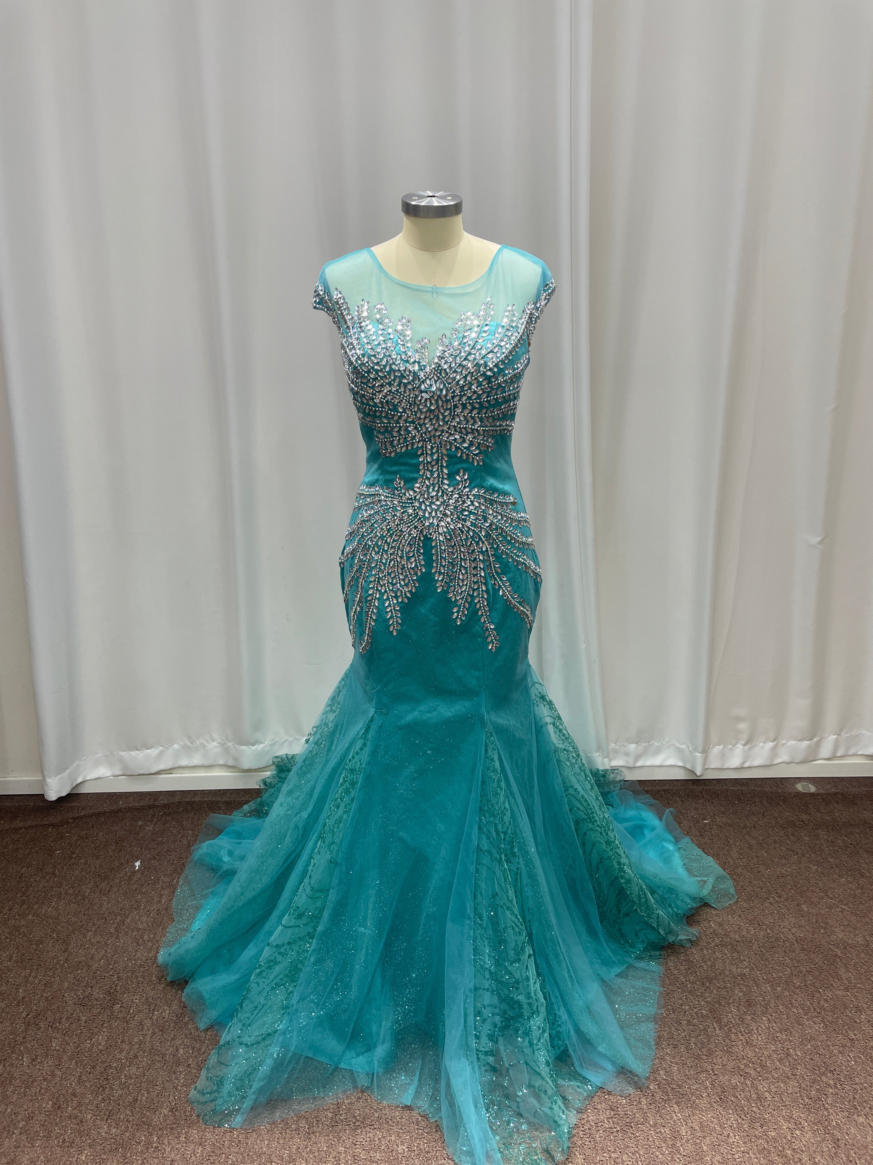 27DRESS Formal Off-the-Shoulder Mermaid Evening Dresses with Beading