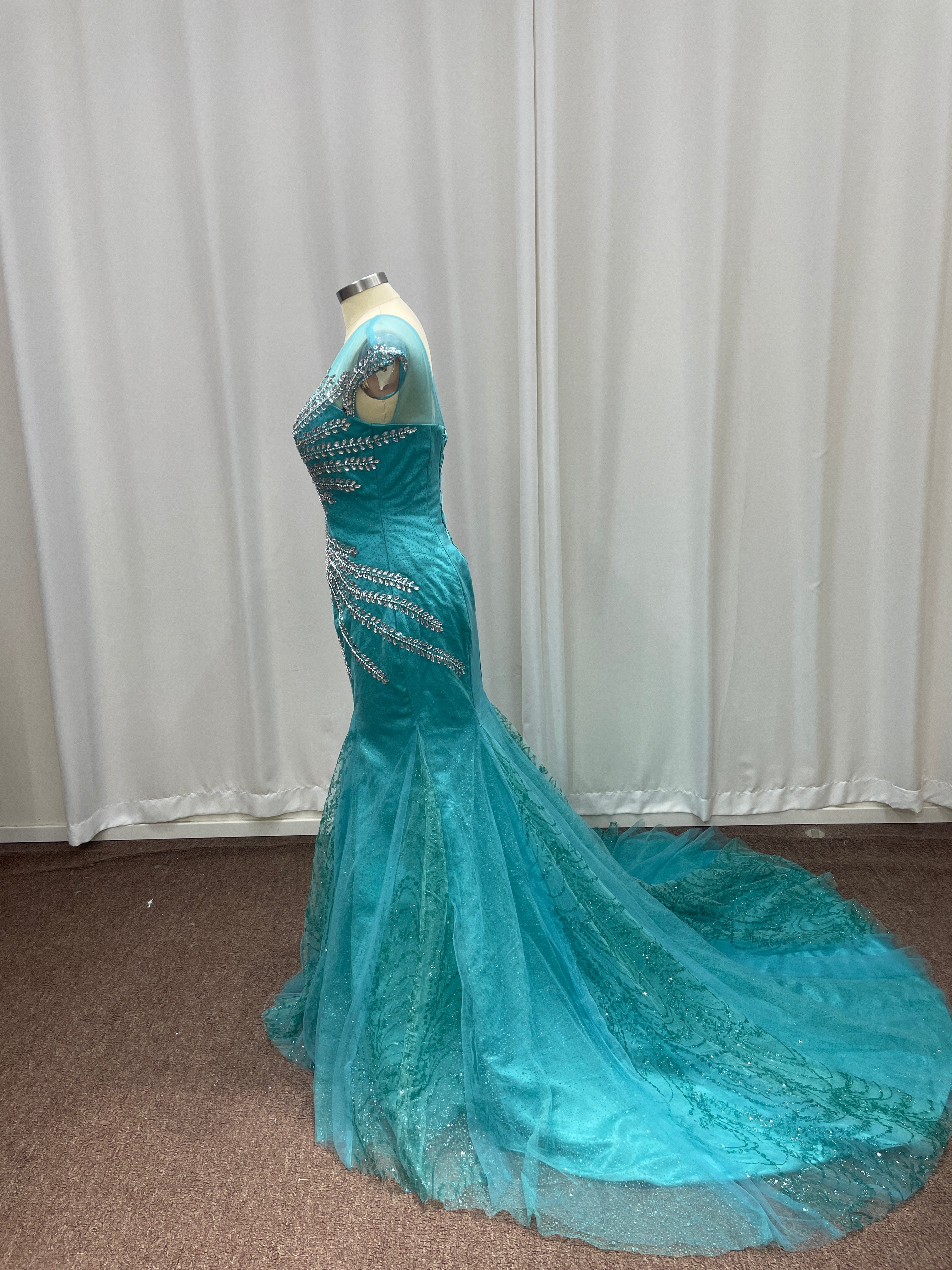 27DRESS Formal Off-the-Shoulder Mermaid Evening Dresses with Beading