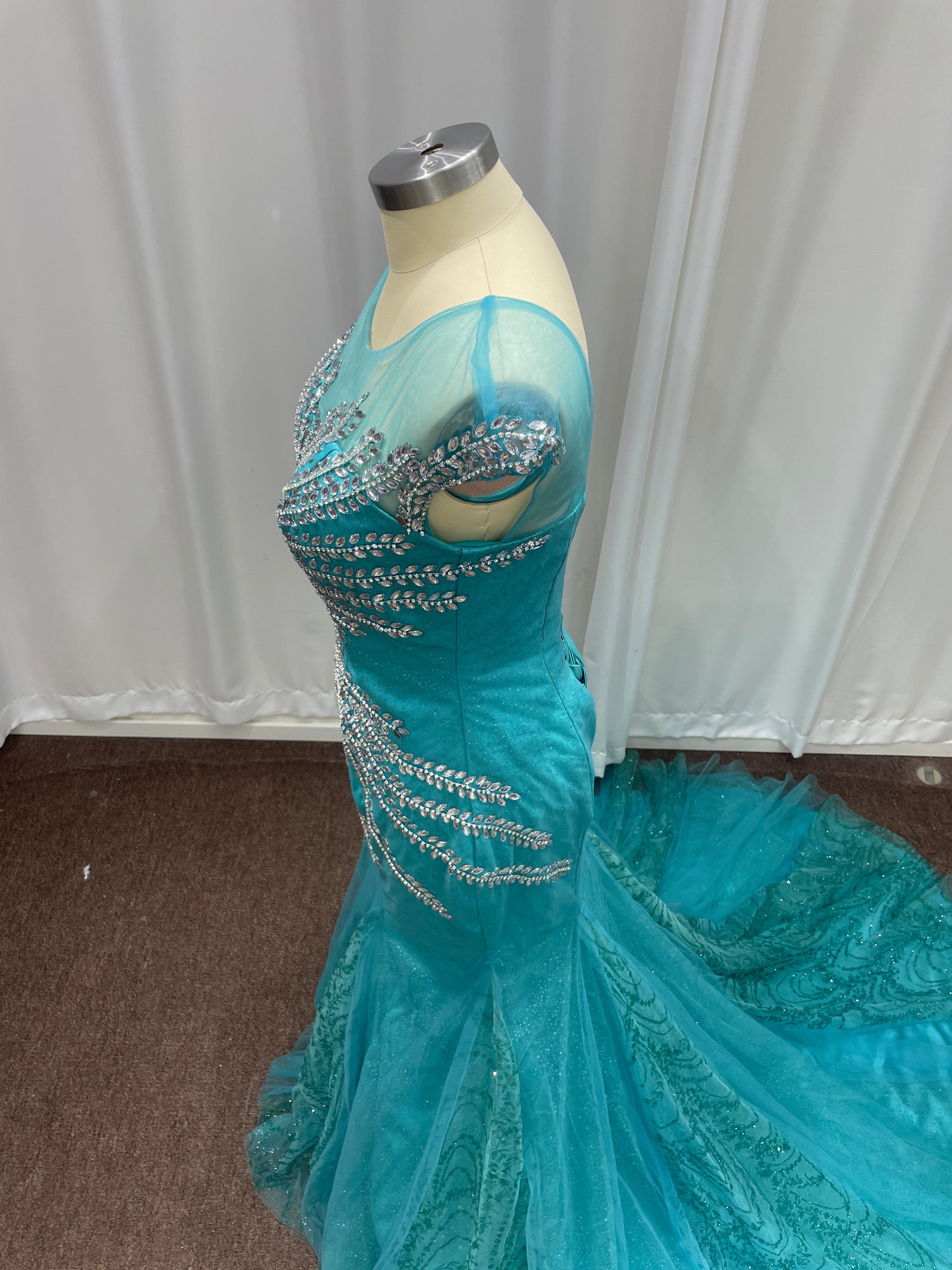 27DRESS Formal Off-the-Shoulder Mermaid Evening Dresses with Beading