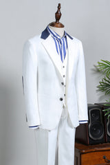 Formal White 3 Pieces Slim Fit Tailored Business Suit