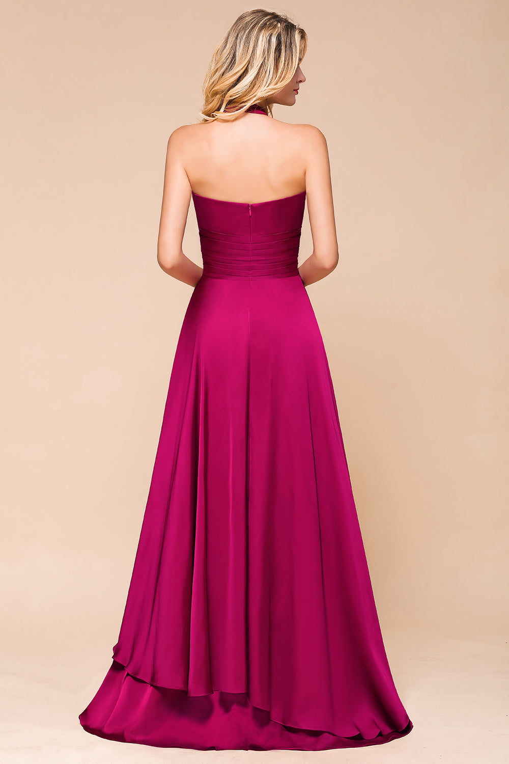 Fuchsia Halter Sweetheart Chiffon Long Bridesmaid Dresses 27dress Fuchsia Halter Sweetheart Chiffon Long Bridesmaid Dresses 27dress