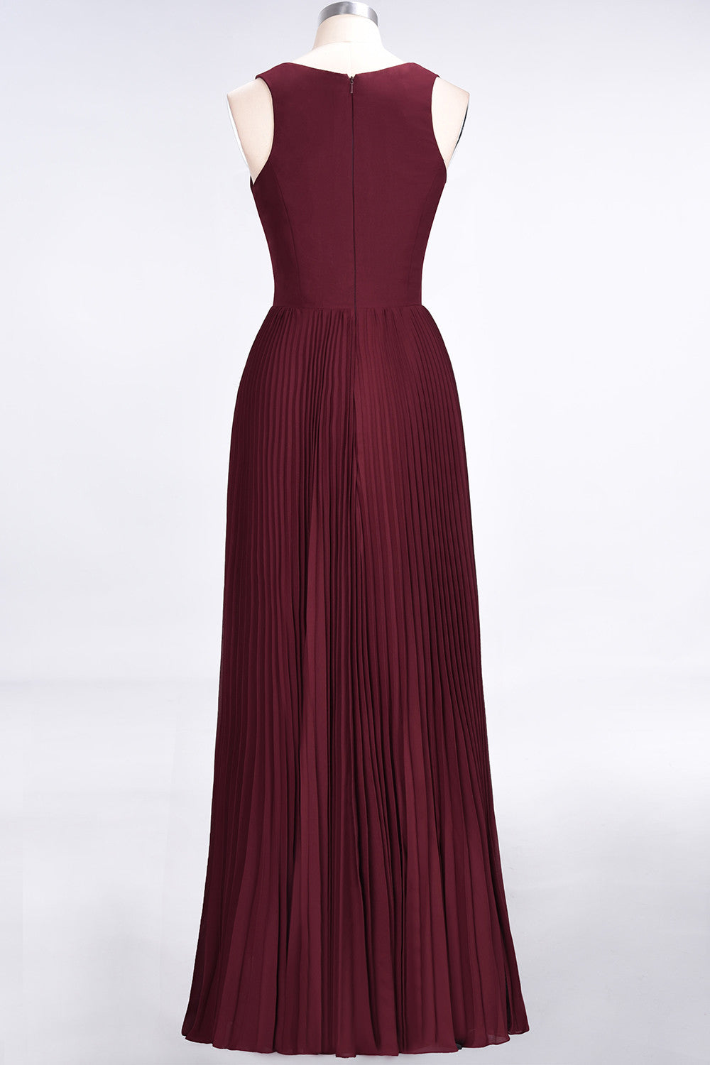 Glamorous Chiffon V-Neck Ruffle Burgundy Bridesmaid Dresses Affordable-27dress