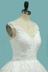Glamorous Jewe Tull Lace Wedding Dress Appliques Sleeveless Beadings Bridal Gowns Online-27dress