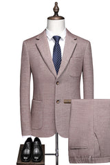 Glamorous Notched Lapel Slim Fit Men Suit