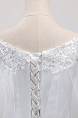 Glamorous Off-the-Shoulder Mermaid Wedding Dress Sweetheart Tulle Appliques Beadings Bridal Gowns On Sale-27dress