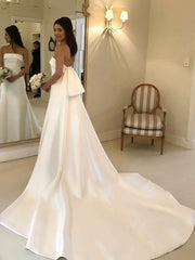 Gorgeous Ball Gown Wedding Dress With Straight Satin Court Train and Bow
