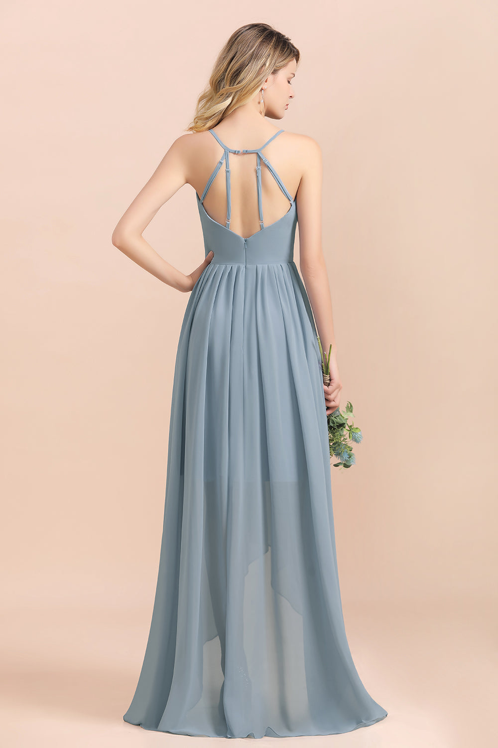 Gorgeous Hi-Lo Heart-Shaped Ruffle Bridesmaid Dress with Spaghetti Str 27dress Gorgeous Hi-Lo Heart-Shaped Ruffle Bridesmaid Dress with Spaghetti Str 27dress