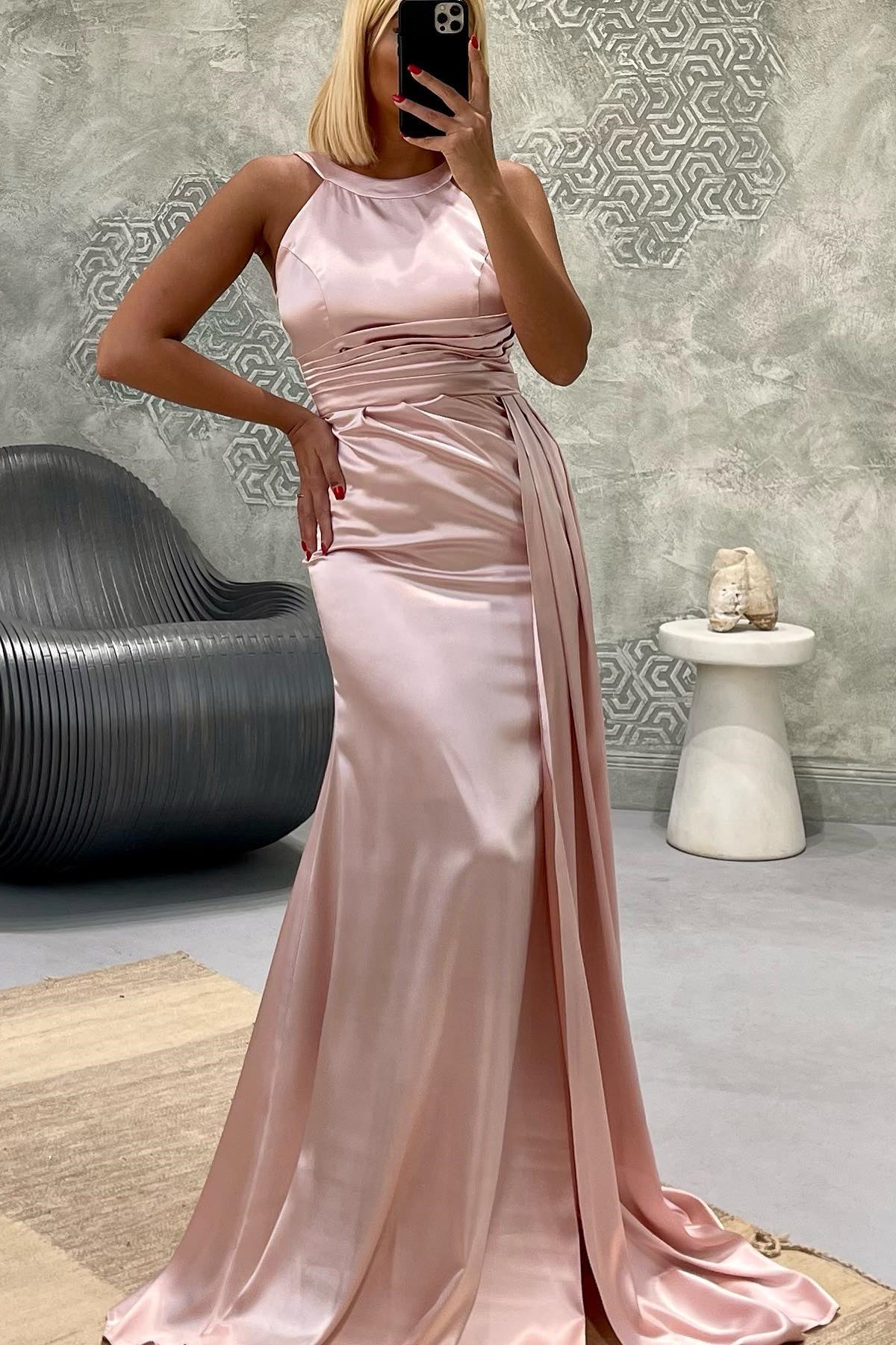 Gorgeous Jewel Strapless Mermaid Long Prom Dress With Pleated