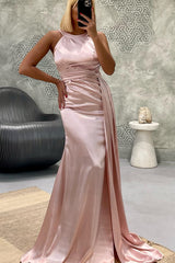 Gorgeous Jewel Strapless Mermaid Long Prom Dress With Pleated
