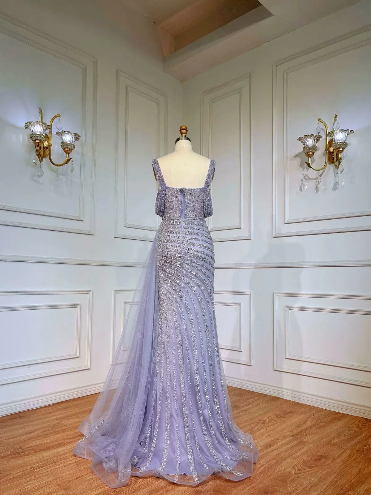 Gorgeous Off the Shoulder Champagne Bead Embroidery Princess Prom Dress