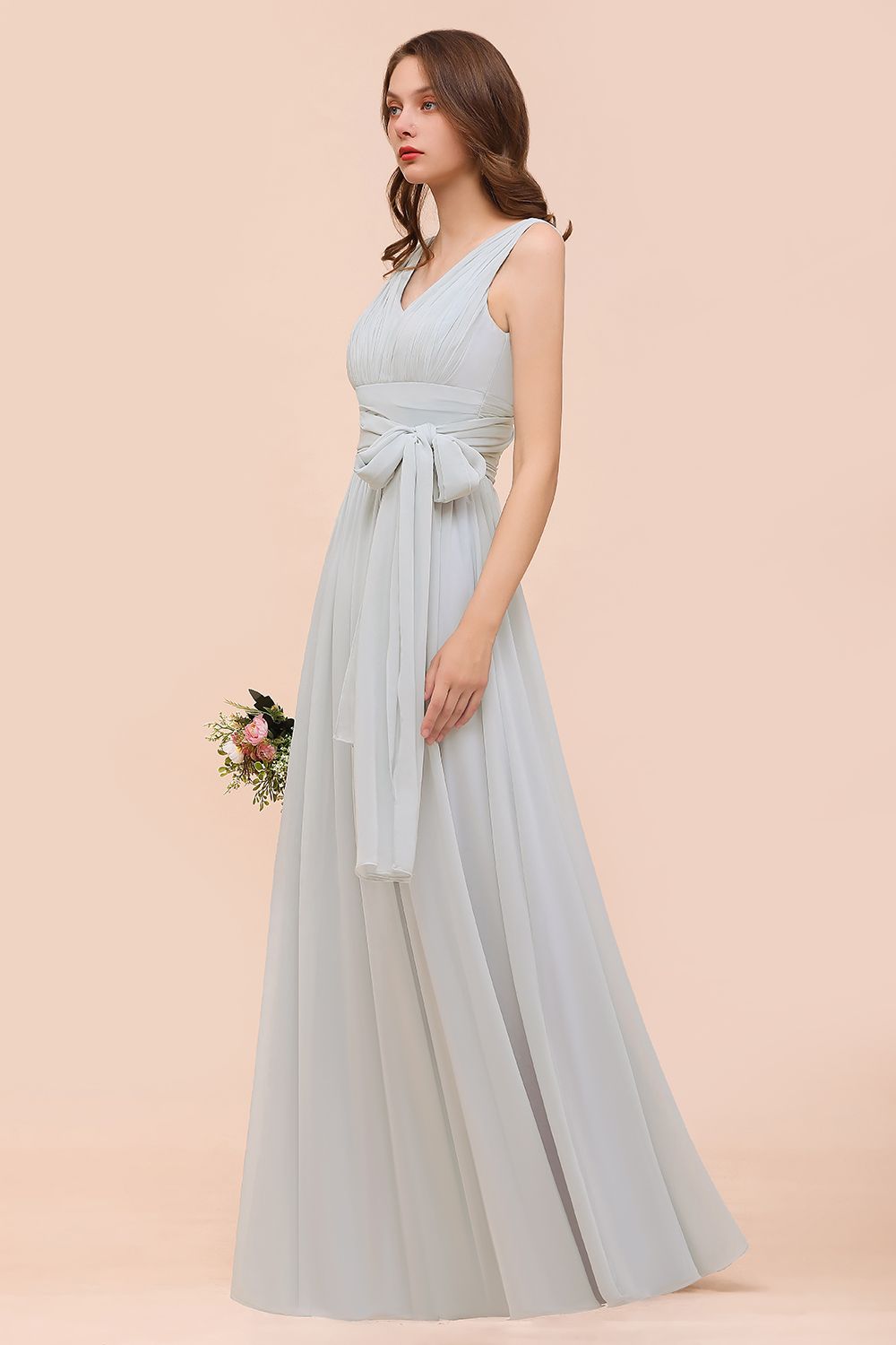 Gorgeous Ruffle Convertible Mist Chiffon Bridesmaid Dresses Online-27dress