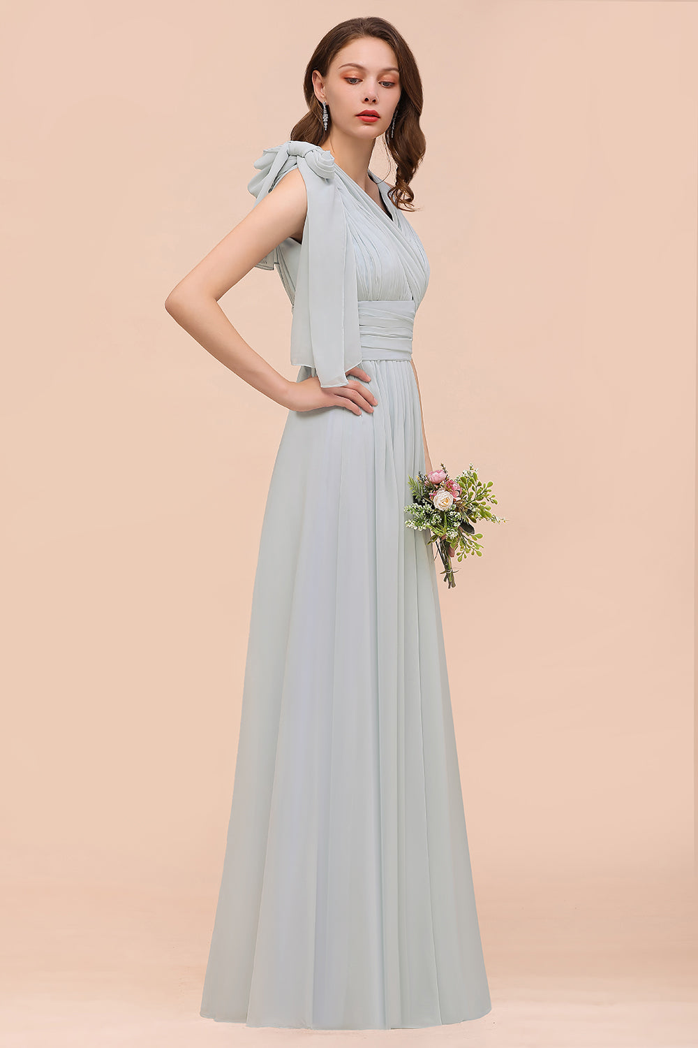 Gorgeous Ruffle Convertible Mist Chiffon Bridesmaid Dresses Online-27dress
