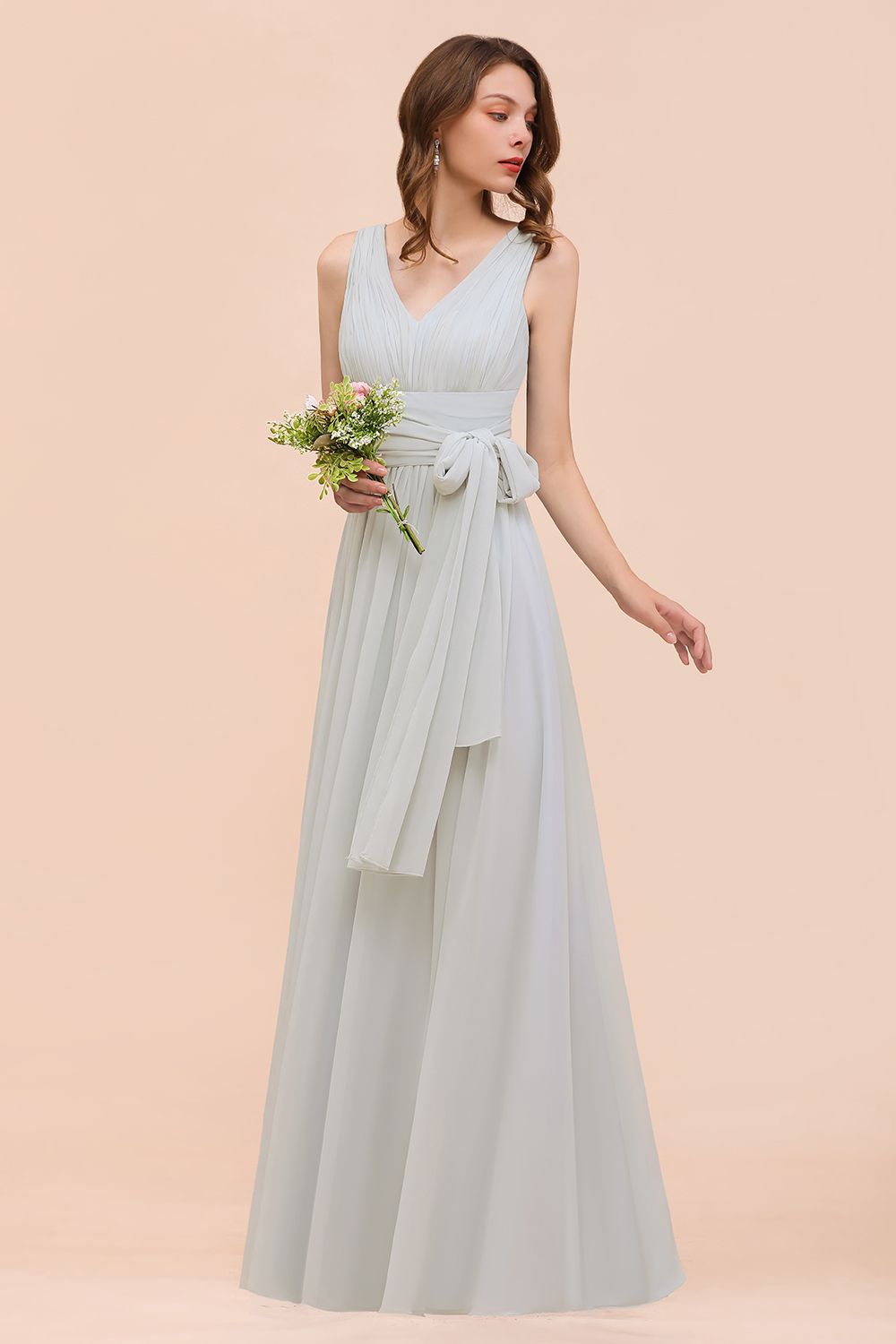 Gorgeous Ruffle Convertible Mist Chiffon Bridesmaid Dresses Online-27dress