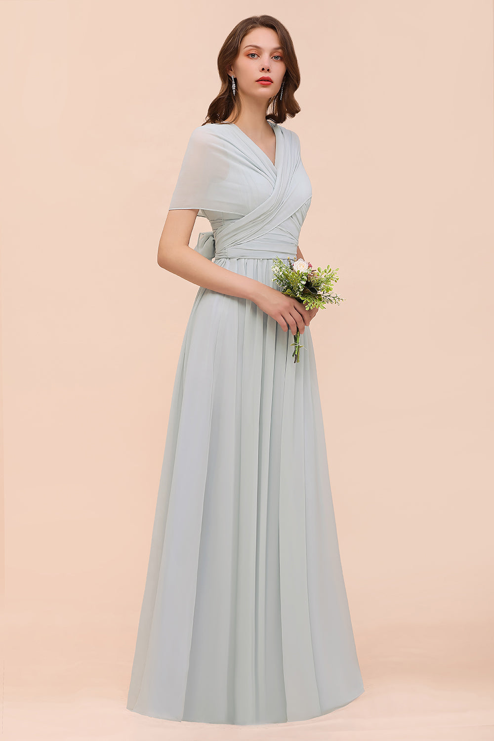 Gorgeous Ruffle Convertible Mist Chiffon Bridesmaid Dresses Online-27dress
