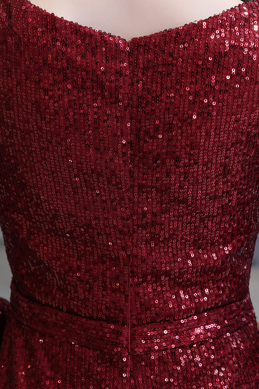 Gorgeous Sequins Long Sleeve V-Neck Mermaid Evening Gowns-27dress