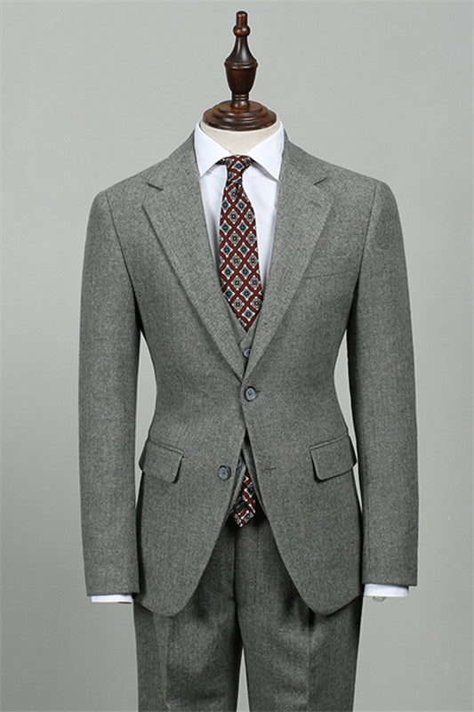 Gray New Arrival Three Pieces Slim Fit Men Suits