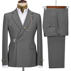 Gray Notched Lapel Men Suits For Prom