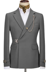 Gray Notched Lapel Men Suits For Prom