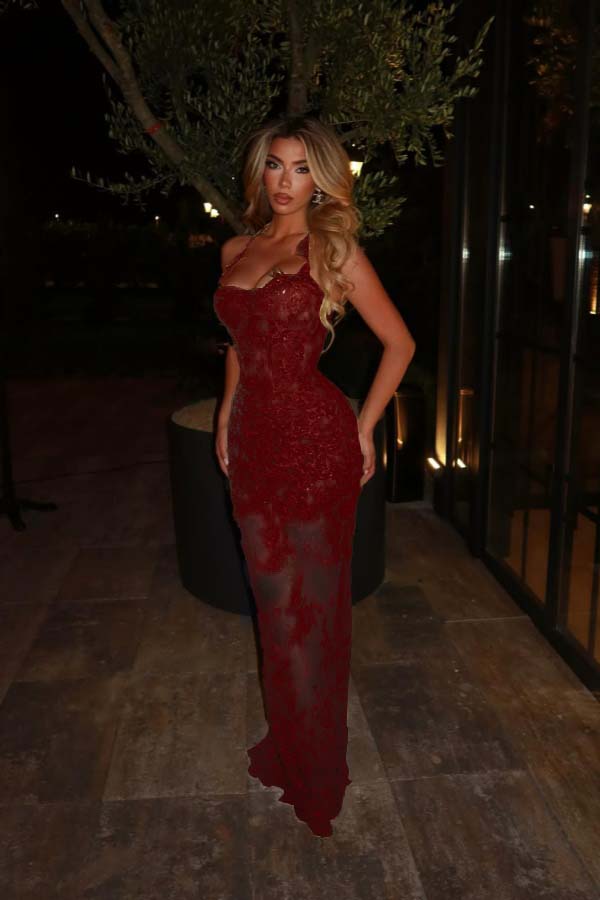Halter Sleeveless Long Mermaid Prom Dress With Lace Embroidery
