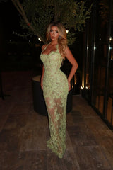 Halter Sleeveless Long Mermaid Prom Dress With Lace Embroidery