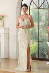 Lace Sleeveless Sheath Long Prom Dress with Lace Applique-27dress