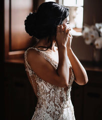Lace Wedding Dress Mermaid Backless Online-27dress
