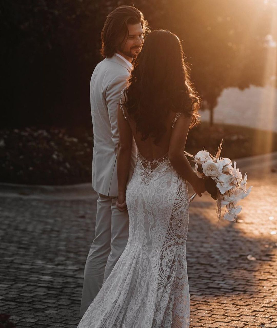 Lace Wedding Dress Mermaid Backless Online-27dress